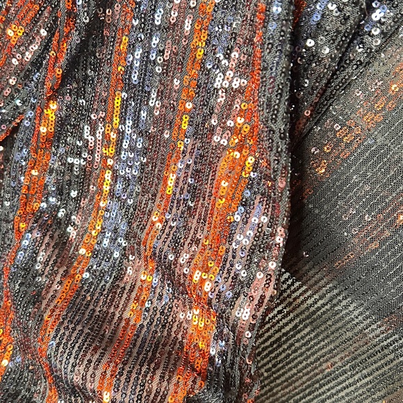 Zara shirt blouse with sparkles black and orange - Picture 9 of 10